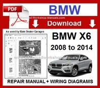 BMW x6 E71 PDF Workshop Repair Manual 2008 to 2014